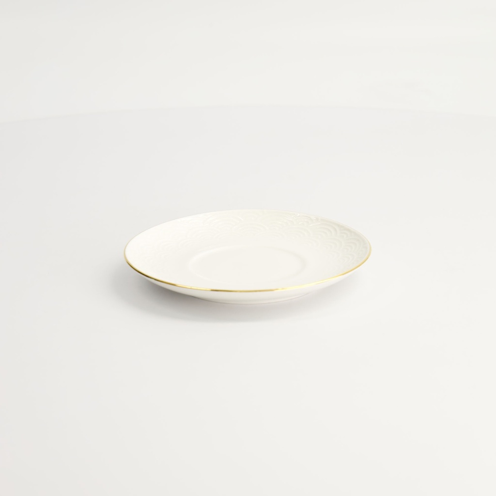 Nippon White Gold Rim Saucer For Straight Cup Wave 12cm 100ml 12/60