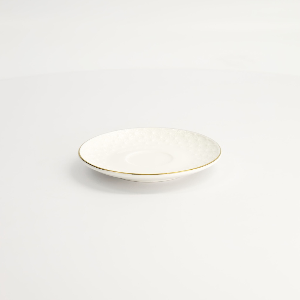 Nippon White Gold Rim Saucer 12.1x1.9cm (For Round Cup Star 100ml) 16943 6/72