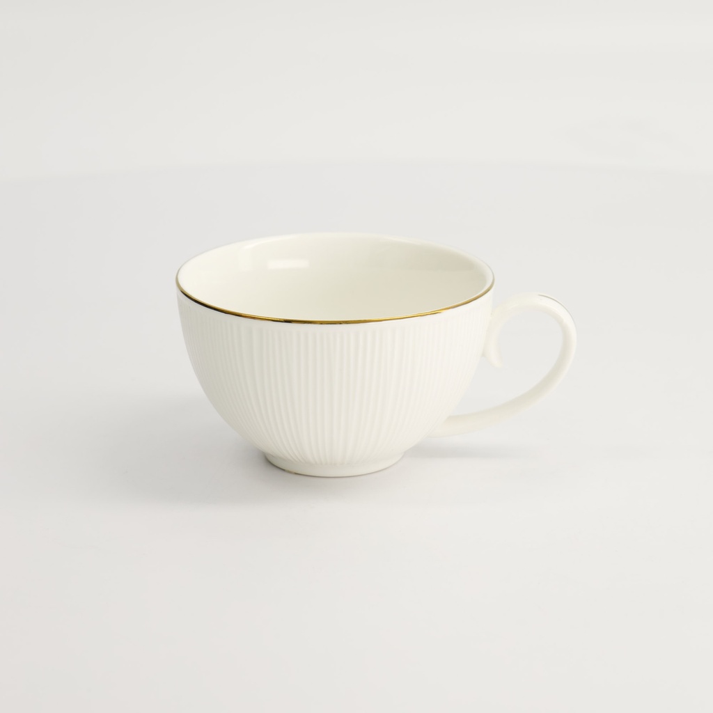 Nippon White Gold Rim Round Cup Lines 180ml 9x5.5cm 16946 6/48