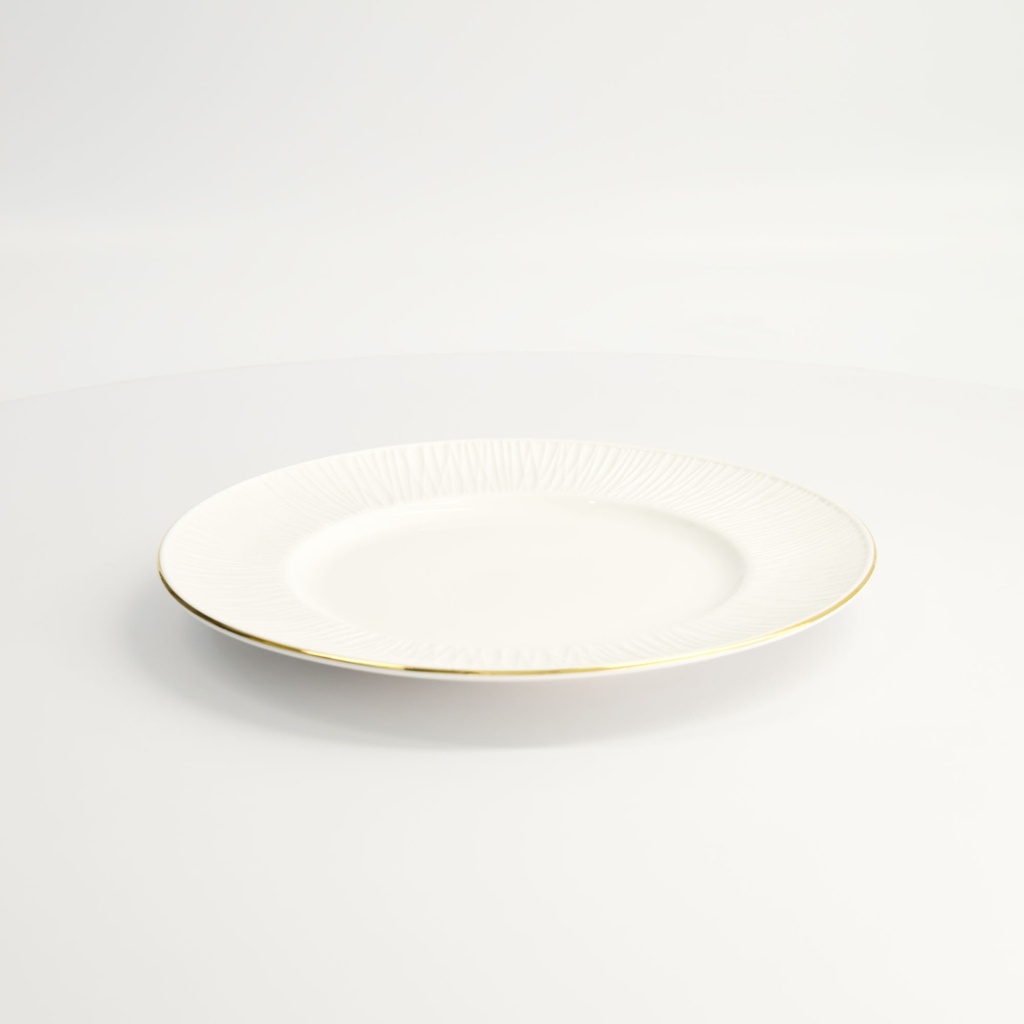 Nippon White Gold Rim Plate 23cm Lines 3/36