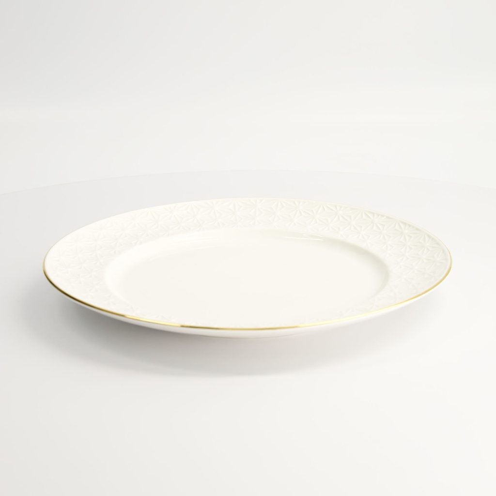 Nippon White Gold Rim Plate 27cm Star 3/24