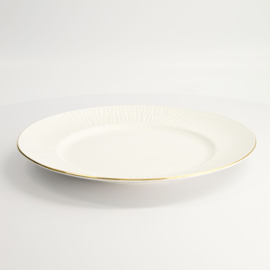 Nippon White Gold Rim Plate 29.5cm Lines 1/18