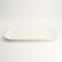 Nippon White Gold Rim Plate 40x32x2.3cm Lines 1/6