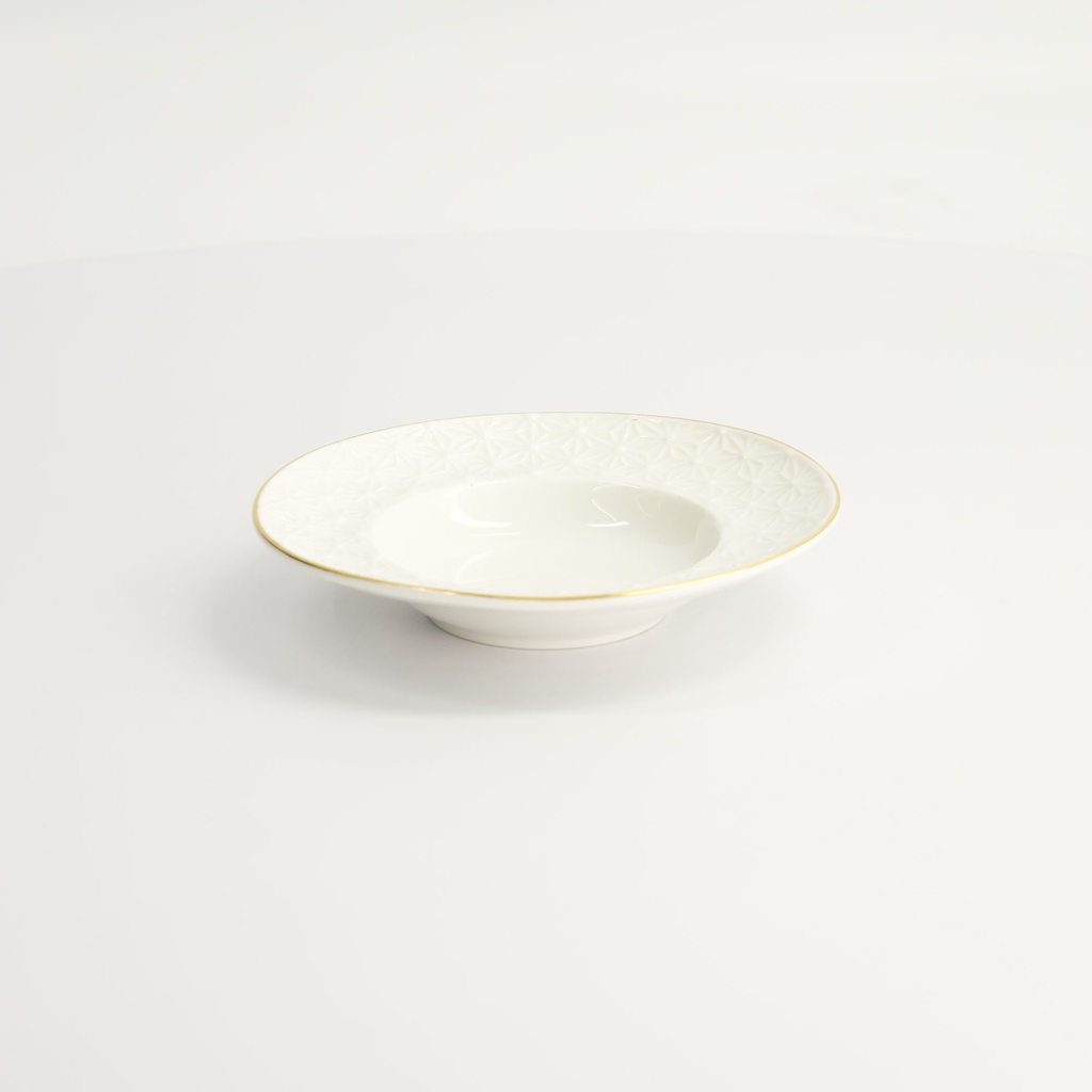 Nippon White Gold Rim Deep Plate 13cm 50ml Star 6/48