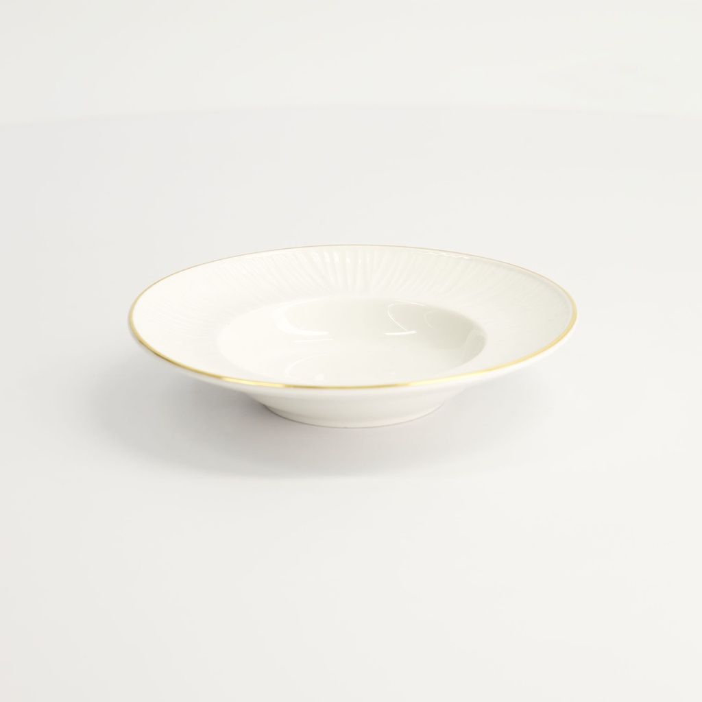 Nippon White Gold Rim Deep Plate 13cm 50ml Lines 6/48