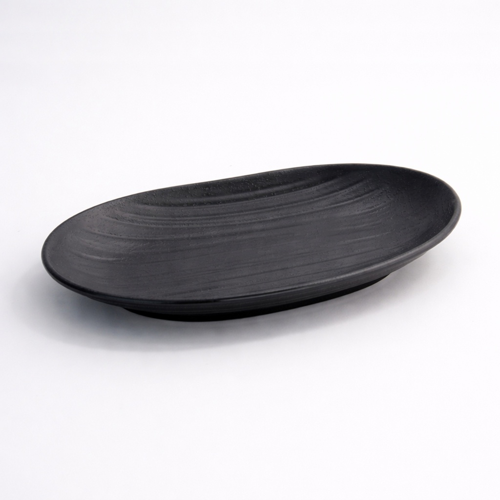 Melamine Zen Plate 23x14.5x3.5cm Black JW7309 12/96