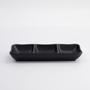 Melamine Zen 3 divided plate 19.6x8.4x2.7cm Black JW2071 6/96