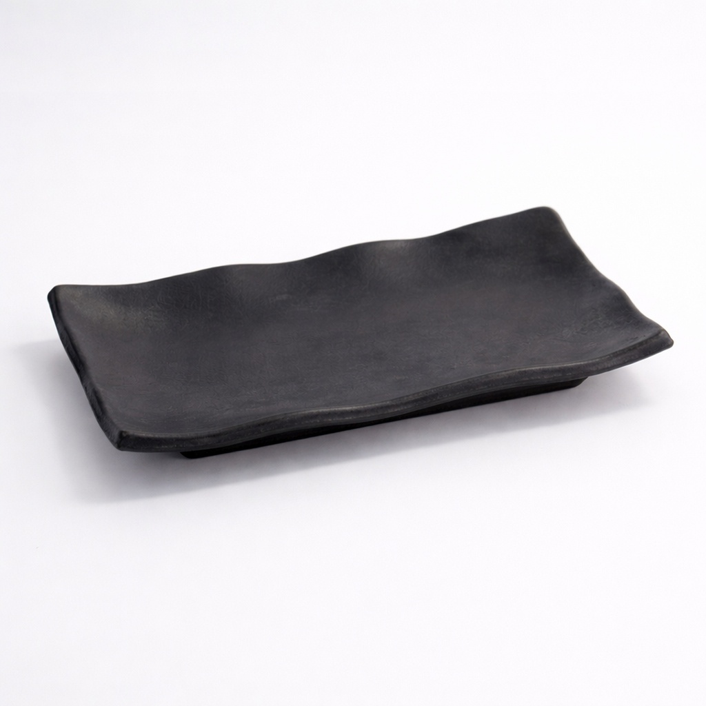 Melamine Zen plate 22.5x15x2.3cm Black F54009 8/48