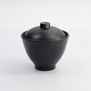 Melamine Zen Soup Bowl w/lid 10.5x7.9cm 250ml Black JW4004/JWC4004 6/72
