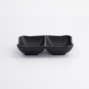 Melamine Zen Sauce Dish divided 13x8.5x3cm Black JWT-59 12/144