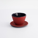 WY  Cup Iron+plate 7x5.5cm 120ml 9911 Arare CUPADR/RED 1/36