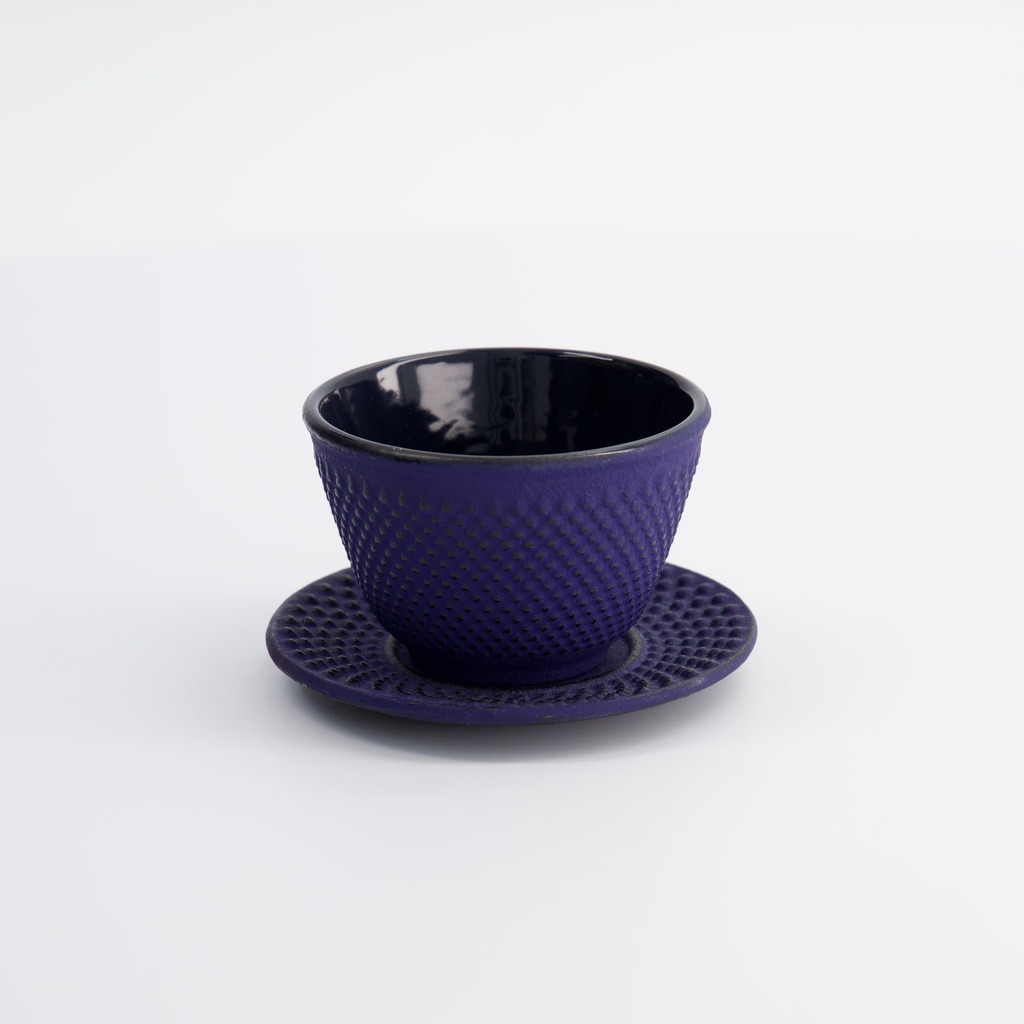 WY  Cup Iron+plate 7x5.5cm 120ml 9909 Arare CUPADB/BLUE 1/36