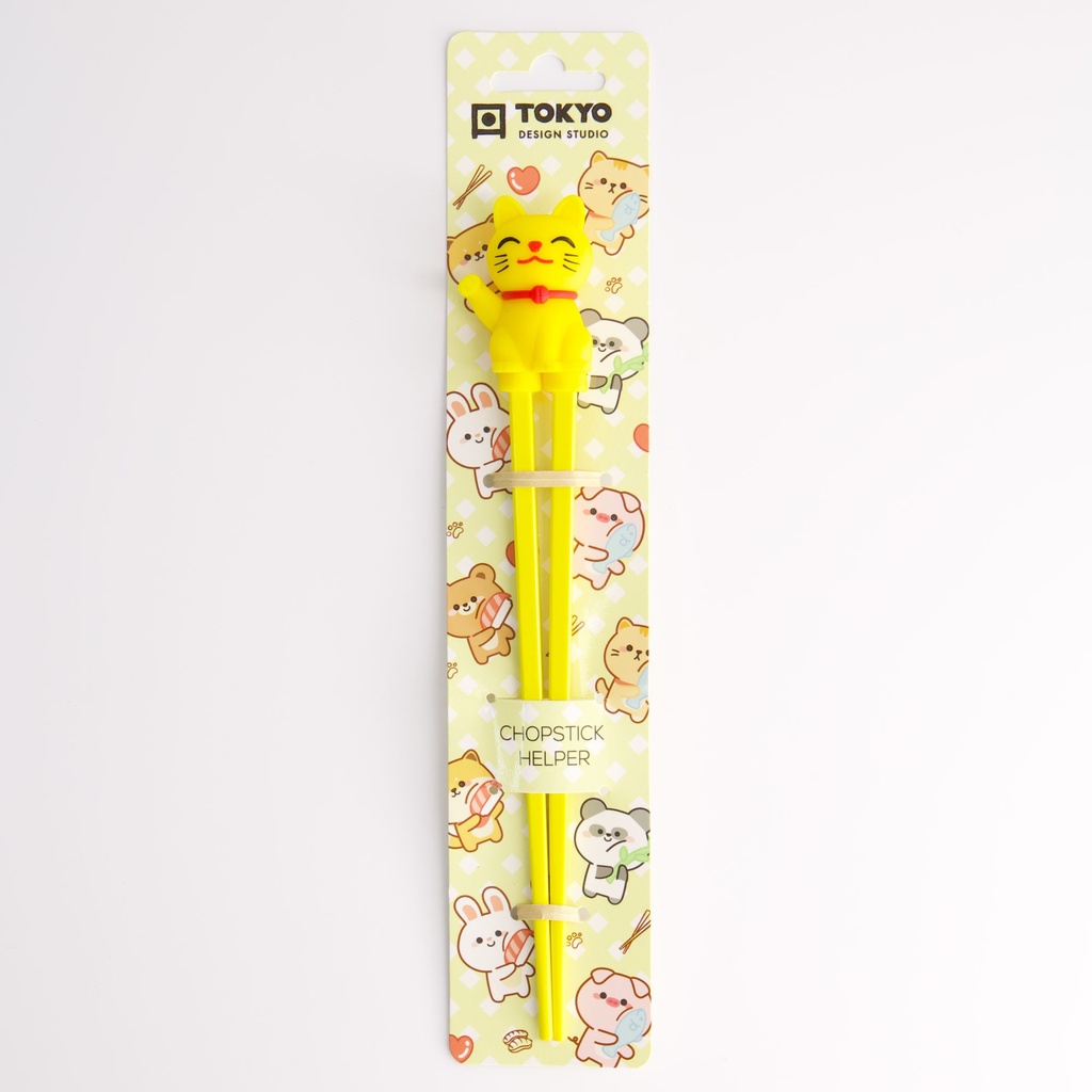 Children Chopsticks Lucky Cat Yellow 22cm 20726 6/240