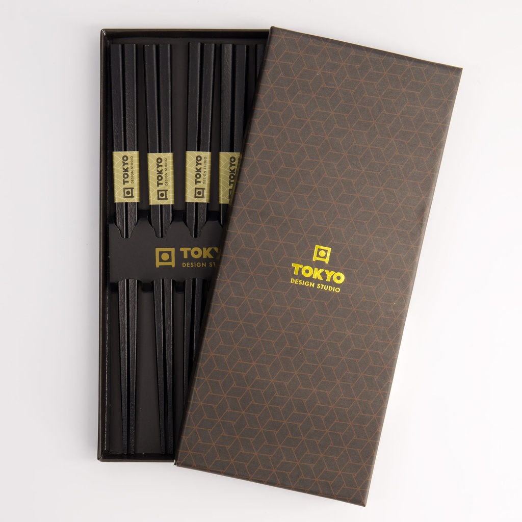 Chopstick Giftset/5 Square Black 8221 1/100