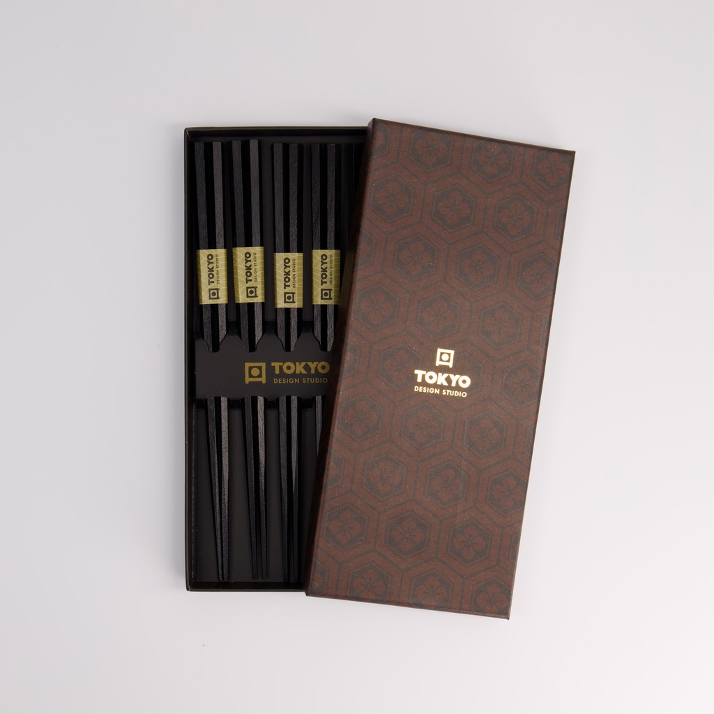 Chopstick Giftset/5 Hexagon Black 8223 1/100