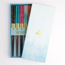 Chopstick Giftset/5 Wooden Blue Cloud 2915A  21297 1/100