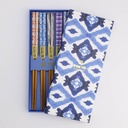 Chopstick Giftset/5 Blue Kasuri  2927A 21304 1/100