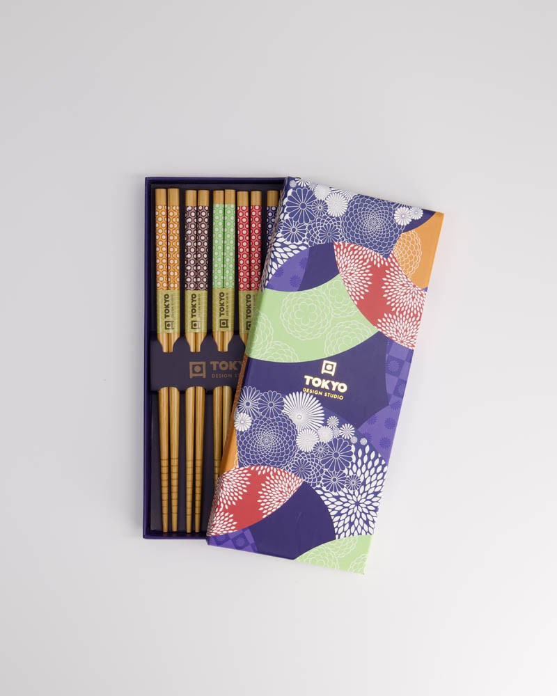 Chopstick Giftset/5 Colorful Circle  299A 21308 1/100