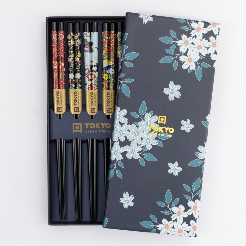 Chopstick Giftset/5 Cherry Blossom Blue 17948 1/100
