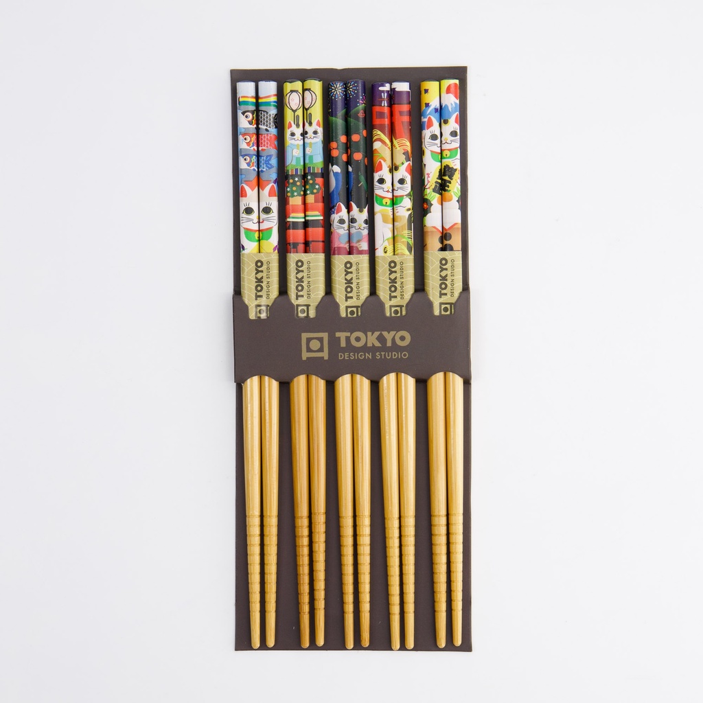 Chopstick Set/5 Lucky Cat A2-19 17913 10/200