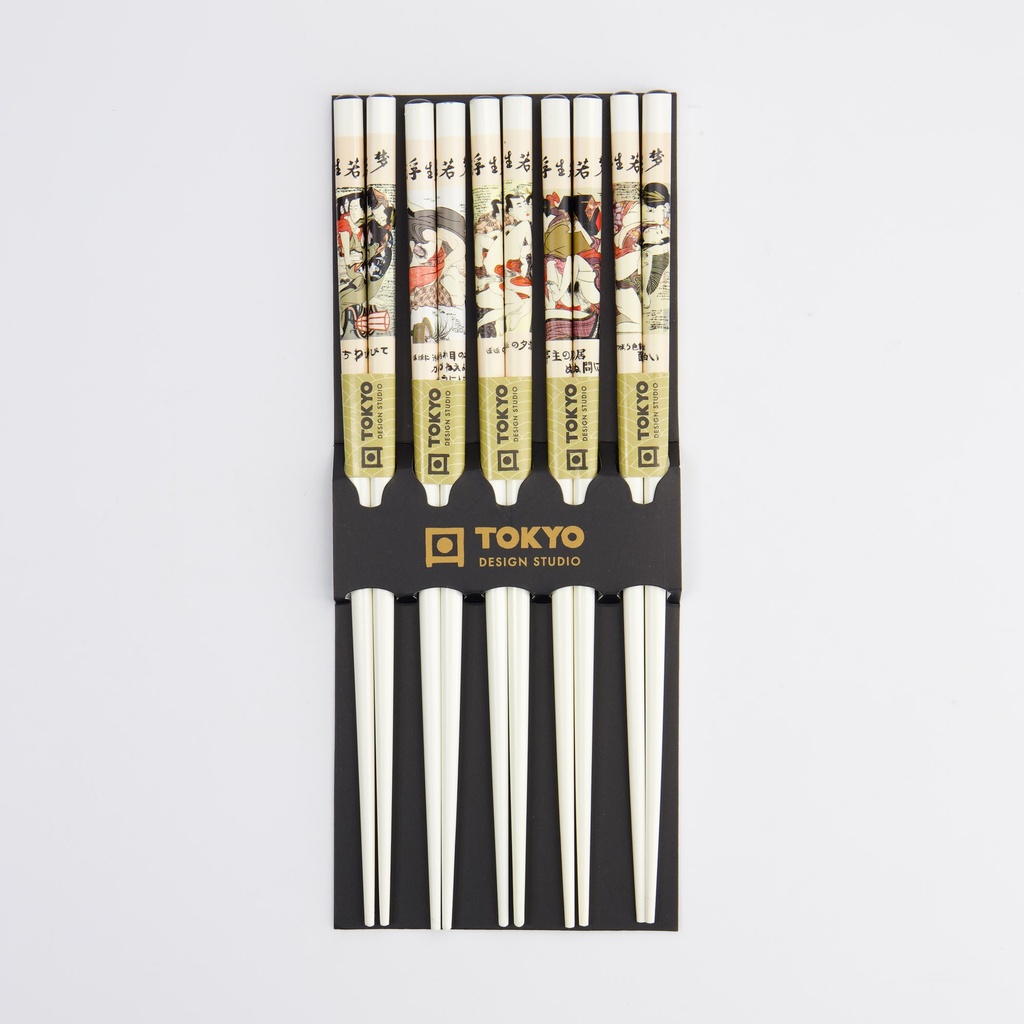 Chopstick Set/5 Erotic Shunga White A3-8 17917 10/200