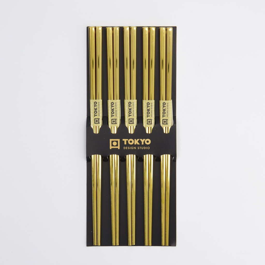 Chopstick Set/5 Stainless Steel Gold 17930 10/100