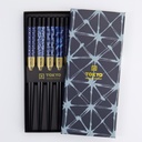 Chopstick Giftset/5 Blue Mixed Designs B-9091X 1/100