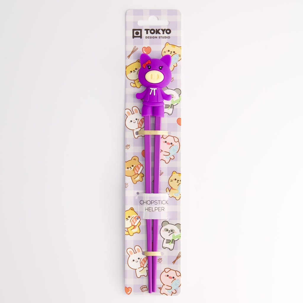Children Chopsticks Pig Purple 22cm 4657 6/240