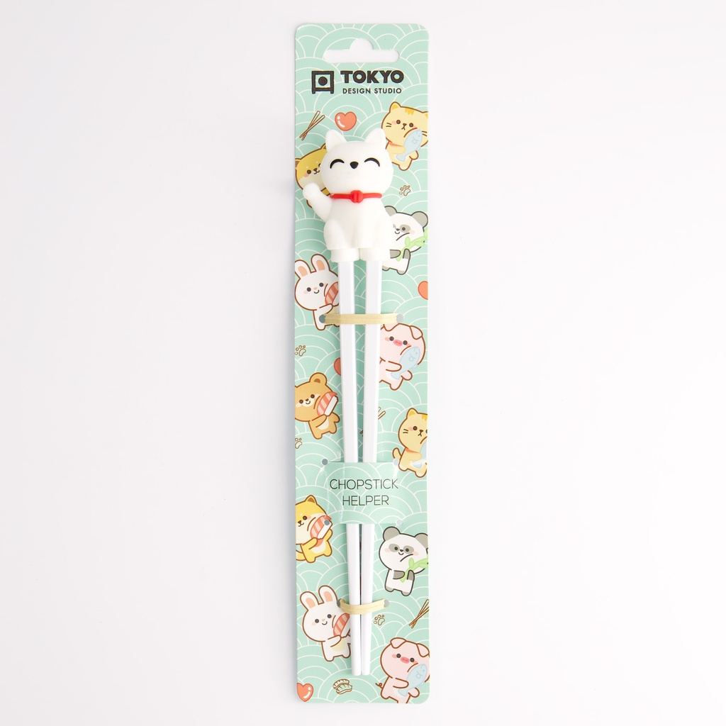 Children Chopsticks Lucky Cat White 22cm 4661 6/240