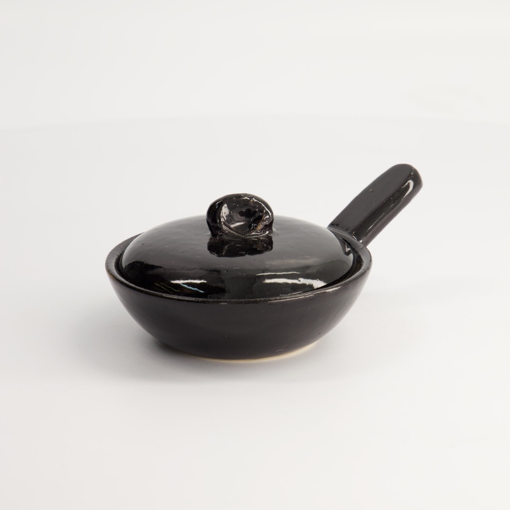 Kitchen Donabe Earthen Casserole 10.5x14x6cm Black NCK-62 1/12