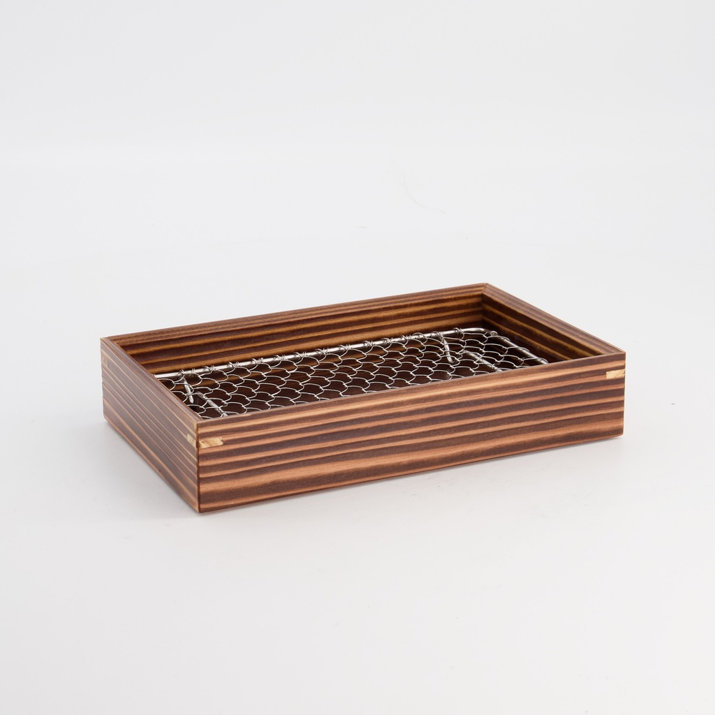 Kitchen Wooden Tempura Presentation W/net 20x12.4x4cm 18272 20669 1/1