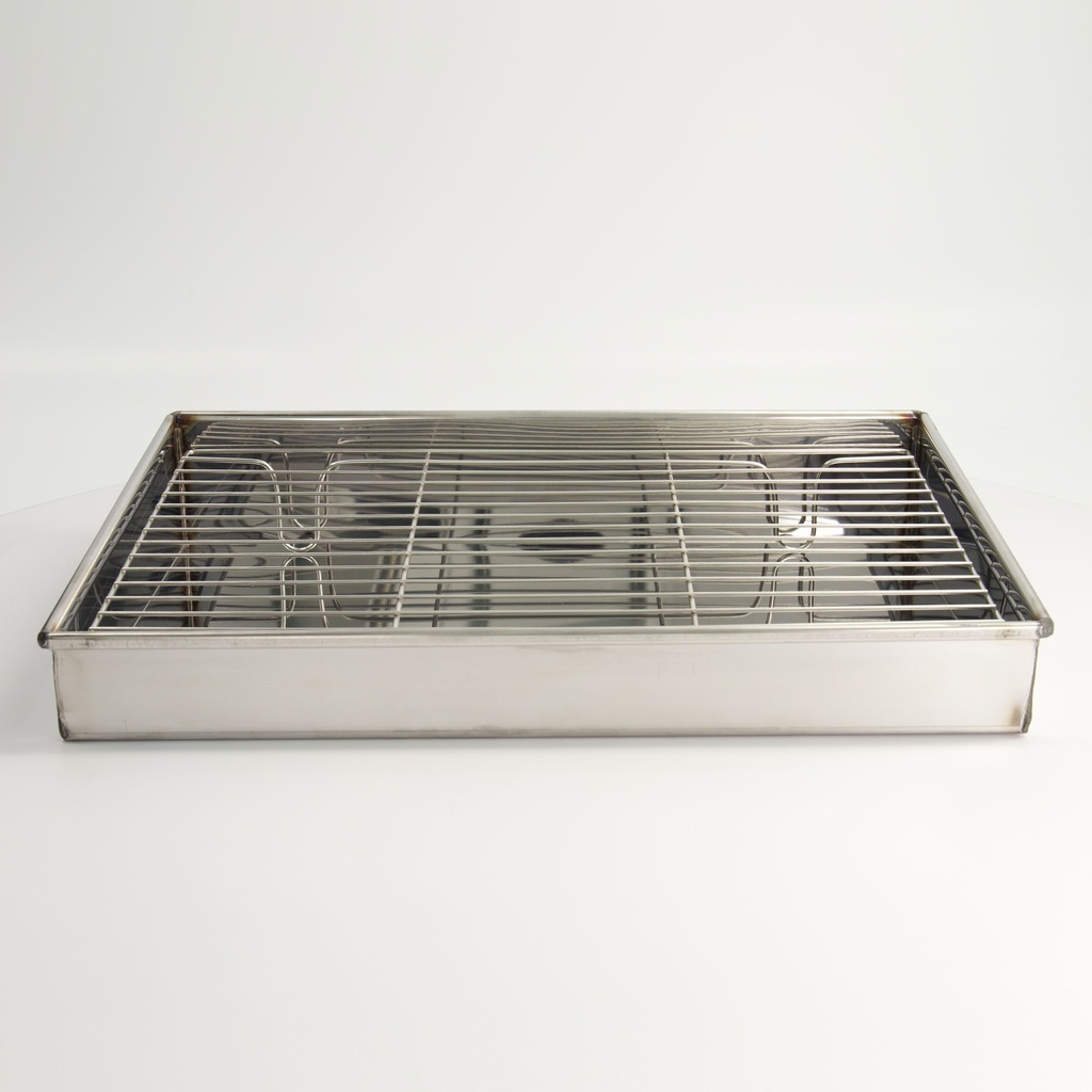 Kitchen Stainless Steel Tempura Frying Draining Box 37.5x25.5x6.5cm 17-0212-0102 1/1