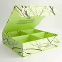 Paper Giftbox 3D 34.3x33.7x9cm Sakura Pistache Green Bowl Set 4pcs #7811 1/6