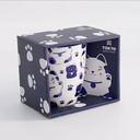 Kawaii Blue Maneko Mug W/Giftbox 8.5x10.2cm 340ml 21528 1/36
