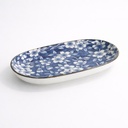 Tokyo Blue Sakura Oblong Plate 18.7x13cm 40-230404 HB-26 6/72