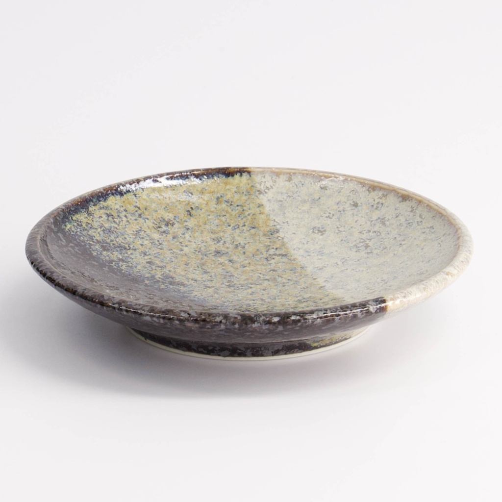 Oboro Yamakage Round Plate 9.8x1.7cm Bk/Br/Wh 21619 12/192