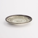 Asashio Round Plate 16.7x2.5cm Bk/Wh 21626 6/72