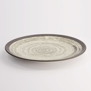 Asashio Large Round Plate 28.5x3.5cm Bk/Wh 21628 3/18