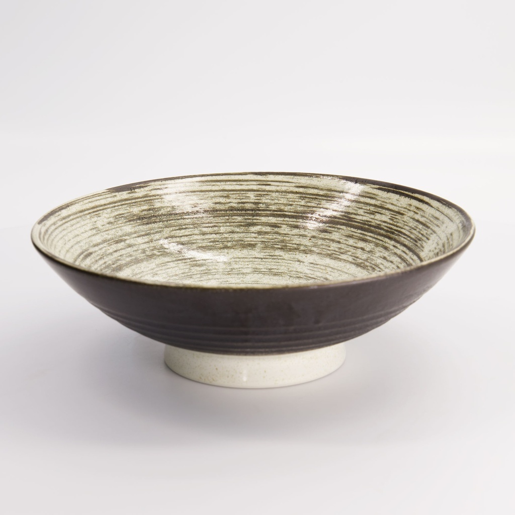 Asashio Bowl 24x7.5cm 1400ml Bk/Wh 21637 2/16