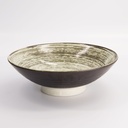 Asashio Bowl 24x7.5cm 1400ml Bk/Wh 21637 2/16