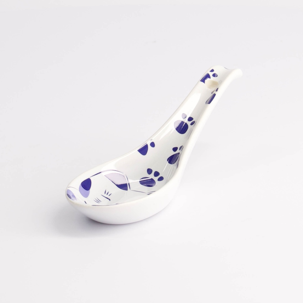 Kawaii Blue Maneko Spoon 13.8x4.8cm 21672 12/144