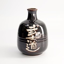 Sake Bottle Deco 16.5cm Black (Bushido) YW-1 1/10