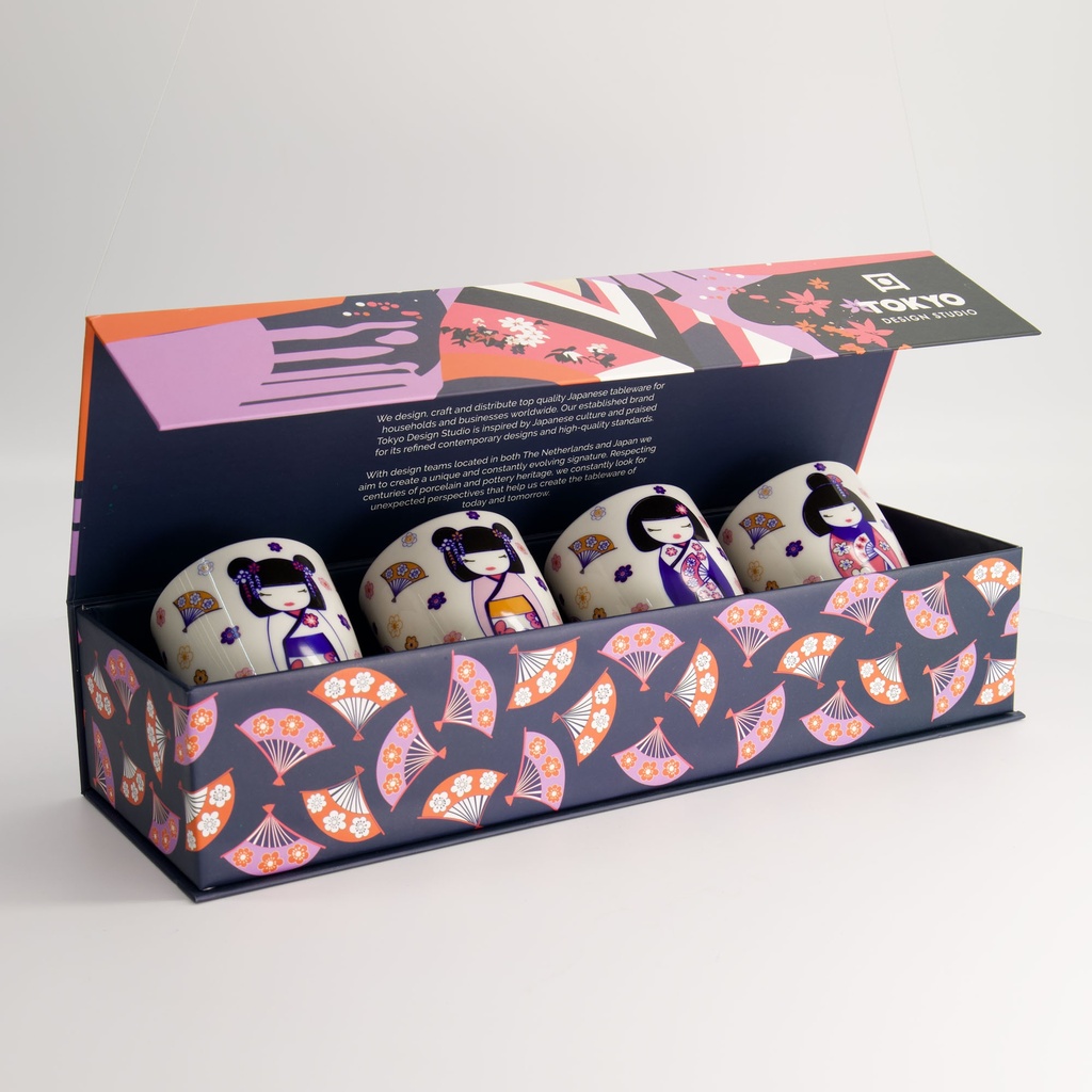 Kawaii Maiko Cup Giftset 4pcs 7x8cm 170ML 21775 1/12
