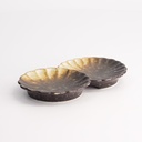 Edo Brown Flower Sauce Plate 14x8,5 A25334W1009 12/144
