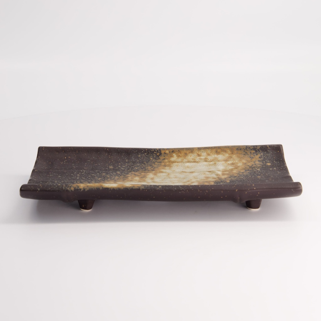 Large Plate 24.7x12.2x3.2cm Brown Black E565-P-10004  4/24