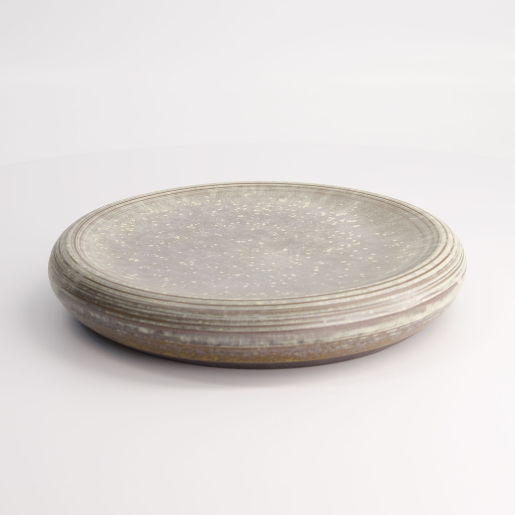 Gold Sand Grey Flat Dish 24x5cm Grey E764-P-008215