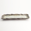 Yamasaku Rectangular Plate 29x13x3cm White/Brown KA-47 6/36