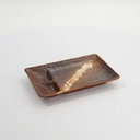 Mino Craft Divided Plate 21x13x2.5cm Brown/White 6/48