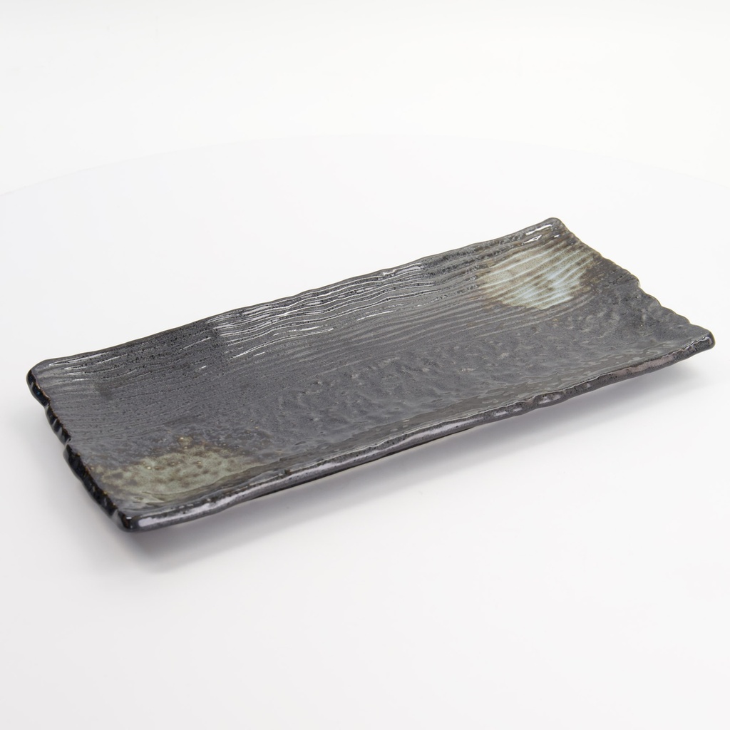 Mino Craft Rectangular Plate 33x15x2.7cm Black 21996 6/24