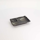 Mino Craft Divided Plate 17x11x2.5cm Black 8/64